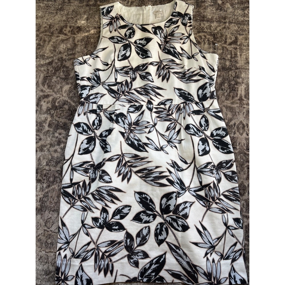 J. Crew White Printed Dress 100%  cotton  Size 14